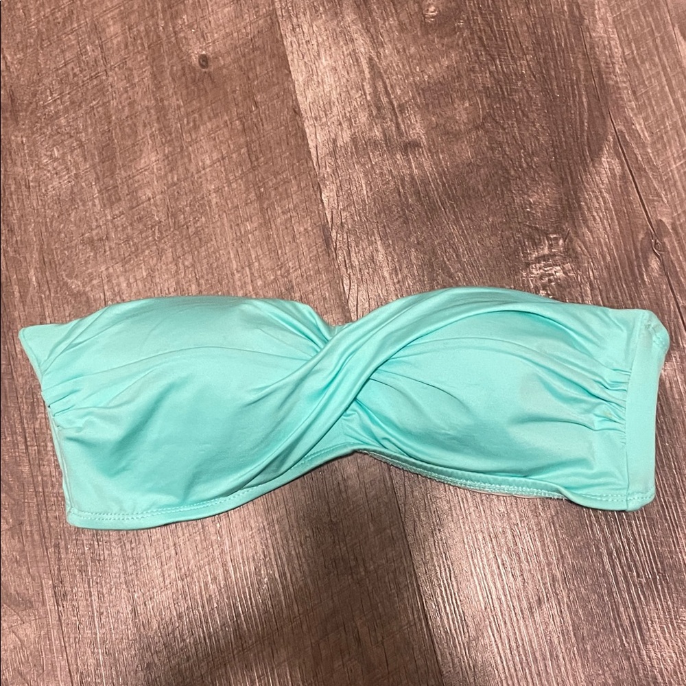 Mossimo Supply Co. Turquoise Twist Bandeau Bikini Top